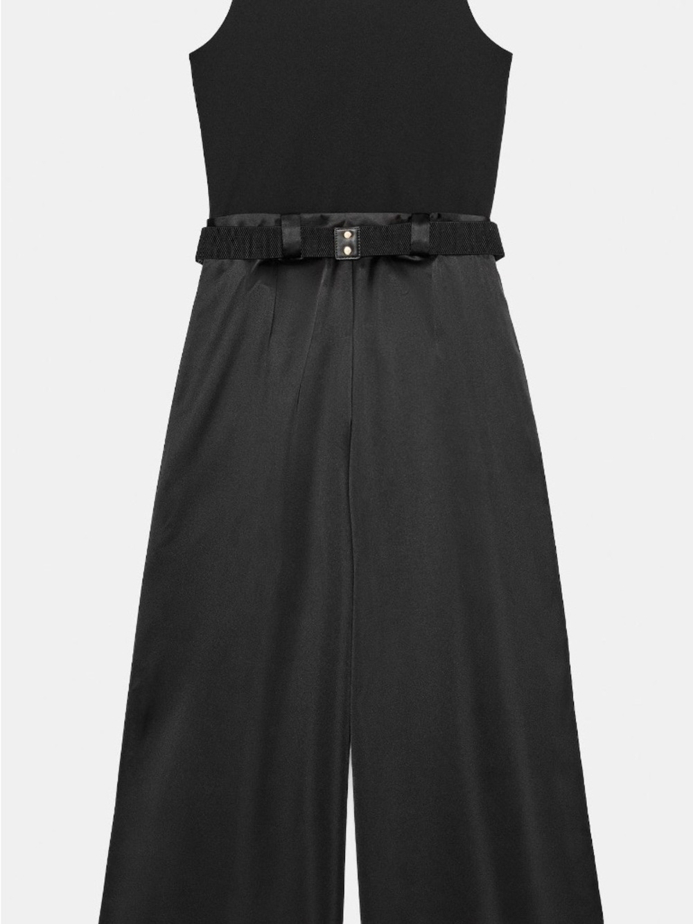 Zara Black Sleeveless Wide-Leg Jumpsuit with Belt - Picture 2 of 8